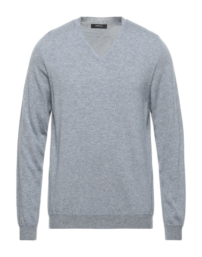 Shop Alpha Studio Man Sweater Grey Size 46 Viscose, Nylon, Wool, Cashmere, Polyester