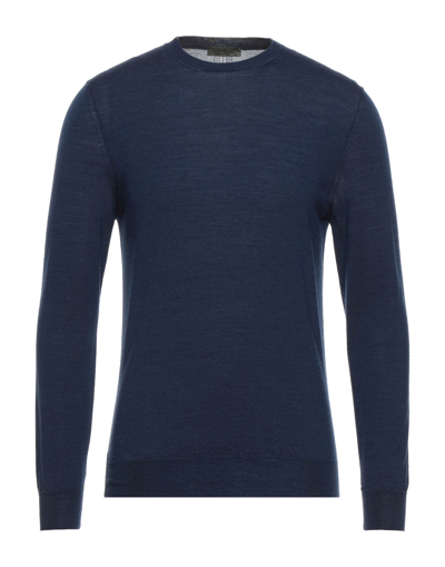 Shop +39 Masq Man Sweater Navy Blue Size Xl Wool, Silk