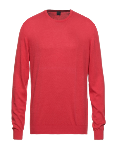 Fedeli Man Sweater Tomato Red Size 40 Merino Wool In Red