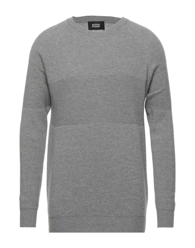 Shop Alpha Studio Man Sweater Grey Size 42 Geelong Wool