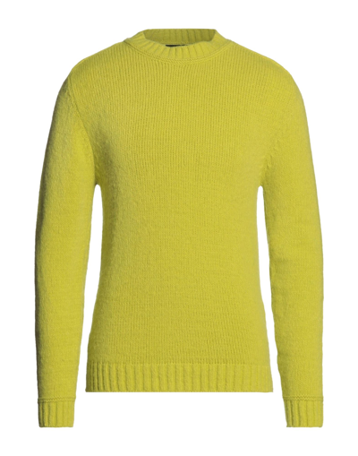 Shop Diktat Man Sweater Acid Green Size Xxl Merino Wool, Polyamide, Acrylic