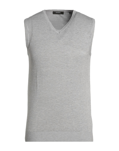 Shop Alpha Studio Man Sweater Light Grey Size L Viscose, Polyamide