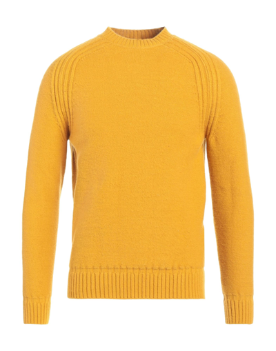Shop +39 Masq Man Sweater Ocher Size Xl Polyamide, Acrylic, Wool In Yellow