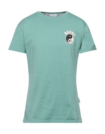 Shop Berna Man T-shirt Sage Green Size L Cotton