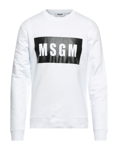 Shop Msgm Man Sweatshirt White Size Xs Cotton