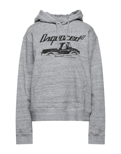 Dsquared2 Logo Cotton Jersey Hoodie In Grey