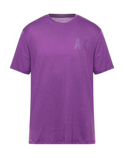 Shop Armani Exchange Man T-shirt Purple Size Xs Cotton