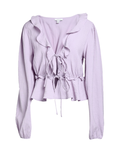 Shop Topshop Woman Top Lilac Size 10 Viscose, Polyester, Elastane In Purple