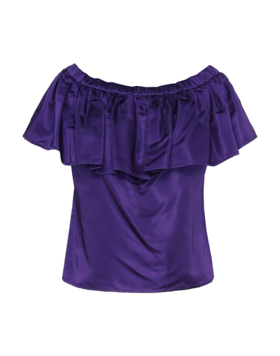Shop Giada Curti Resort Woman Top Purple Size 10 Polyester