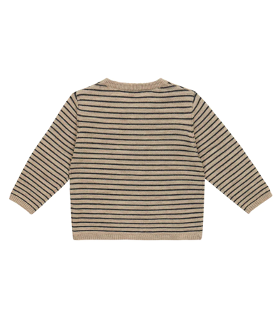 Shop Bonpoint Baby Striped Wool Sweater In Rayures Ficelle