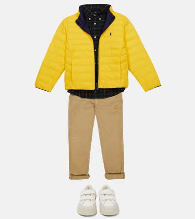 Polo Ralph Lauren Reversible Quilted Jacket In Newport Navy/yellowfin