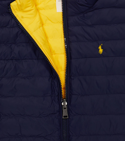 Polo Ralph Lauren Reversible Quilted Jacket In Newport Navy/yellowfin