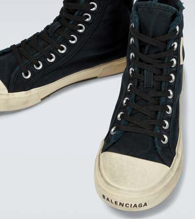 Shop Balenciaga Paris High-top Sneakers In Black/white