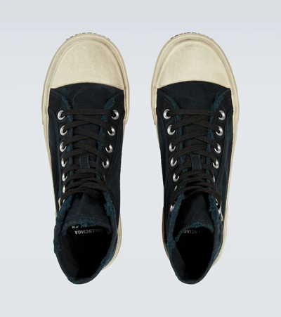 Shop Balenciaga Paris High-top Sneakers In Black/white