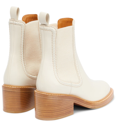 Shop Chloé Mallo Leather Knee-high Boots In Eggshell