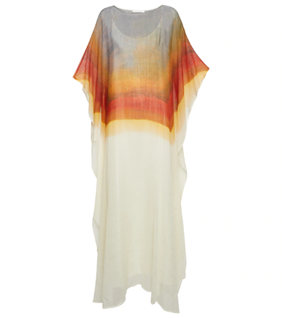 Shop Chloé Printed Virgin Wool Kaftan In Multicoloured