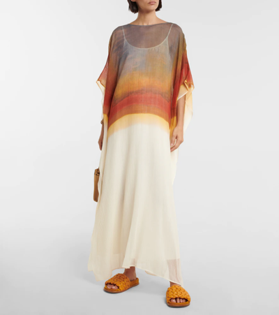 Shop Chloé Printed Virgin Wool Kaftan In Multicoloured