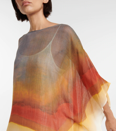 Shop Chloé Printed Virgin Wool Kaftan In Multicoloured