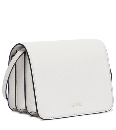 Shop Versace La Medusa Leather Shoulder Bag In Optical White- Gold