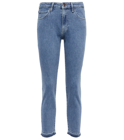 Shop 3x1 N.y.c. Mid-rise Slim Cropped Jeans In Blue