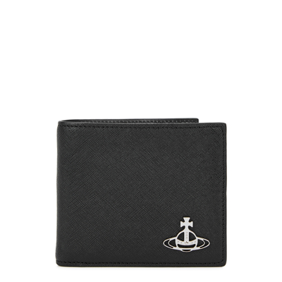 Shop Vivienne Westwood Black Logo Leather Wallet