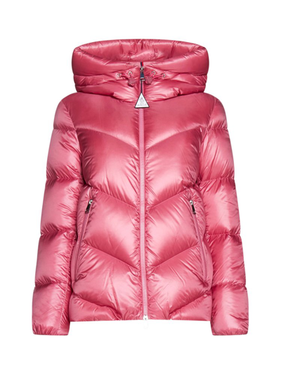 Shop Moncler Down Zipped Jacket In Pink