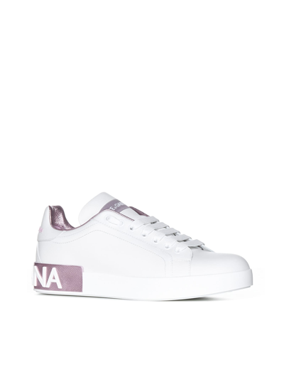 Shop Dolce & Gabbana Sneakers In Bianco Rosa