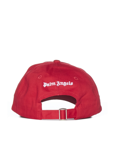Shop Palm Angels Hat In Red White