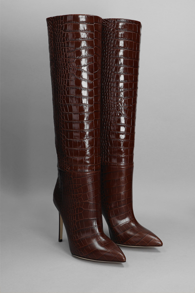 Shop Paris Texas High Heels Boots In Brown Leather