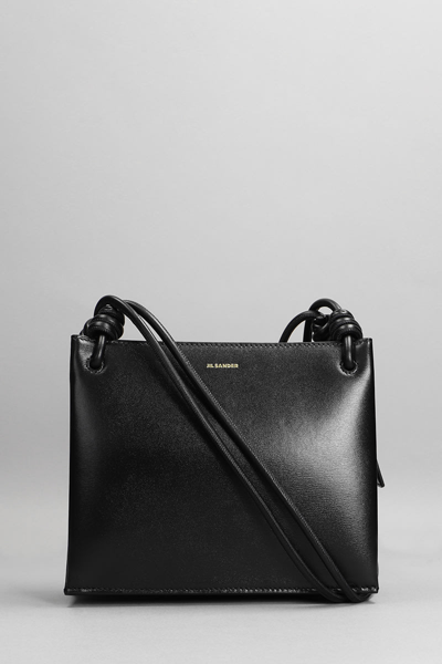 Shop Jil Sander Giro Sm Shoulder Bag In Black Leather