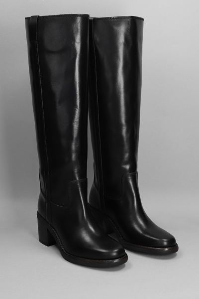 Shop Isabel Marant Seenia High High Heels Boots In Black Leather