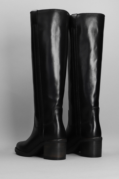Shop Isabel Marant Seenia High High Heels Boots In Black Leather