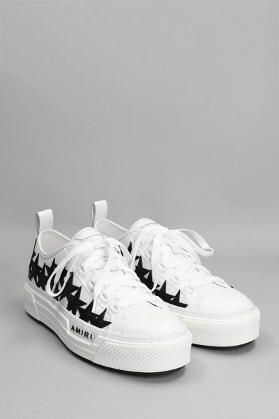 Shop Amiri Stars Court Low Sneakers In White Canvas