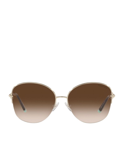 Shop Tiffany & Co Pillow Sunglasses In Gold