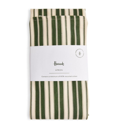Shop Harrods Cotton Striped Apron In Green