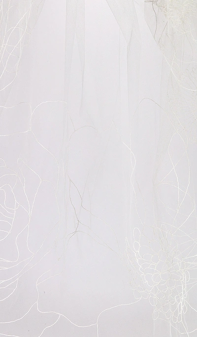 Shop Ofrenda Studio Bloom Outline Veil In Ivory