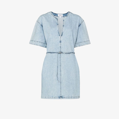 Shop Frame Denim Mini Dress - Women's - Cotton In Blue