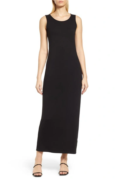 Ming Wang Sleeveless Jersey Midi Dress In Black