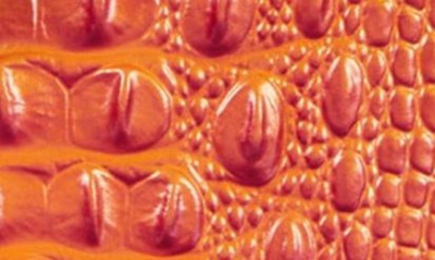 Shop Brahmin Lorelei Croc Embossed Leather Shoulder Bag In Dusty Orange Melbourne