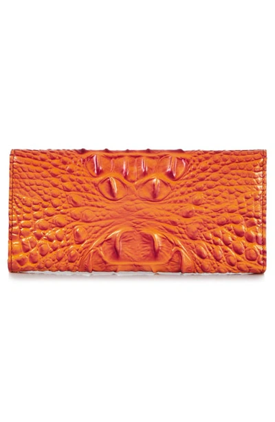 Shop Brahmin Veronica Melbourne Croc Embossed Leather Envelope Wallet In Dusty Orange Melbourne