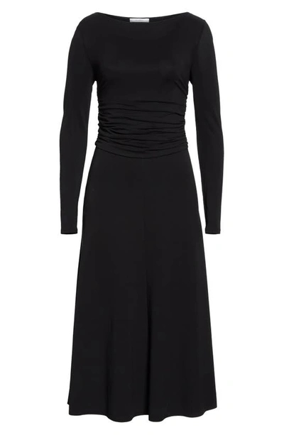 Shop Max Mara Tirreno Long Sleeve Midi Dress In Black