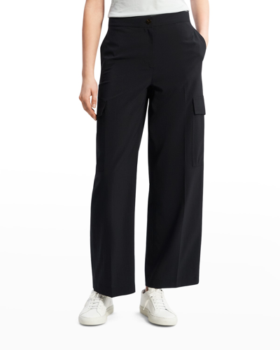 Shop Theory Cargo Pocket Wide-leg Pants In Blk