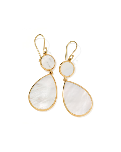 Shop Ippolita Double Drop Earrings In 18k Gold In Mother Of Pearl