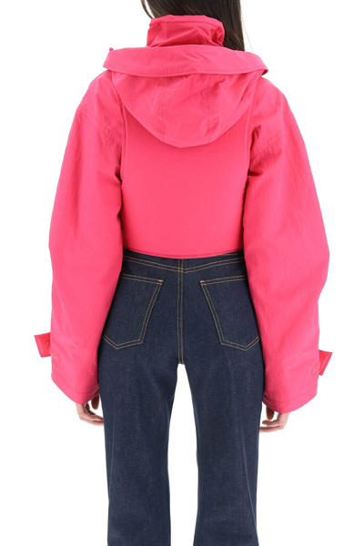 Shop Jacquemus Fresa Cropped Parka In Fuchsia