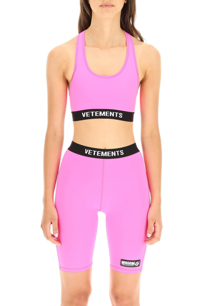 Shop Vetements Sport Bra In Fuchsia