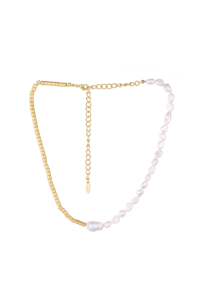 Shop Ettika Mixed Up Freshwater Pearl 18k Gold Plated Beaded Necklace