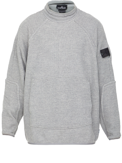 Stone Island Shadow Project Mock-neck Oversized-fit Cotton-blend Sweatshirt  In Grey | ModeSens