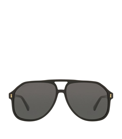 Shop Gucci Pilot Sunglasses In Black