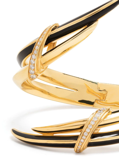 Shop Shaun Leane Sabre Deco Statement Diamond Bracelet In Gold