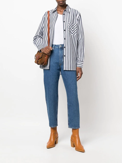 Rag & Bone Alissa High-rise Straight Cropped Denim Jeans In Blau